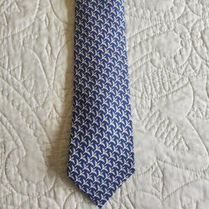 HERMES Vintage and Luxury Flying Fish Silk Tie from Paris France